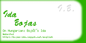 ida bojas business card